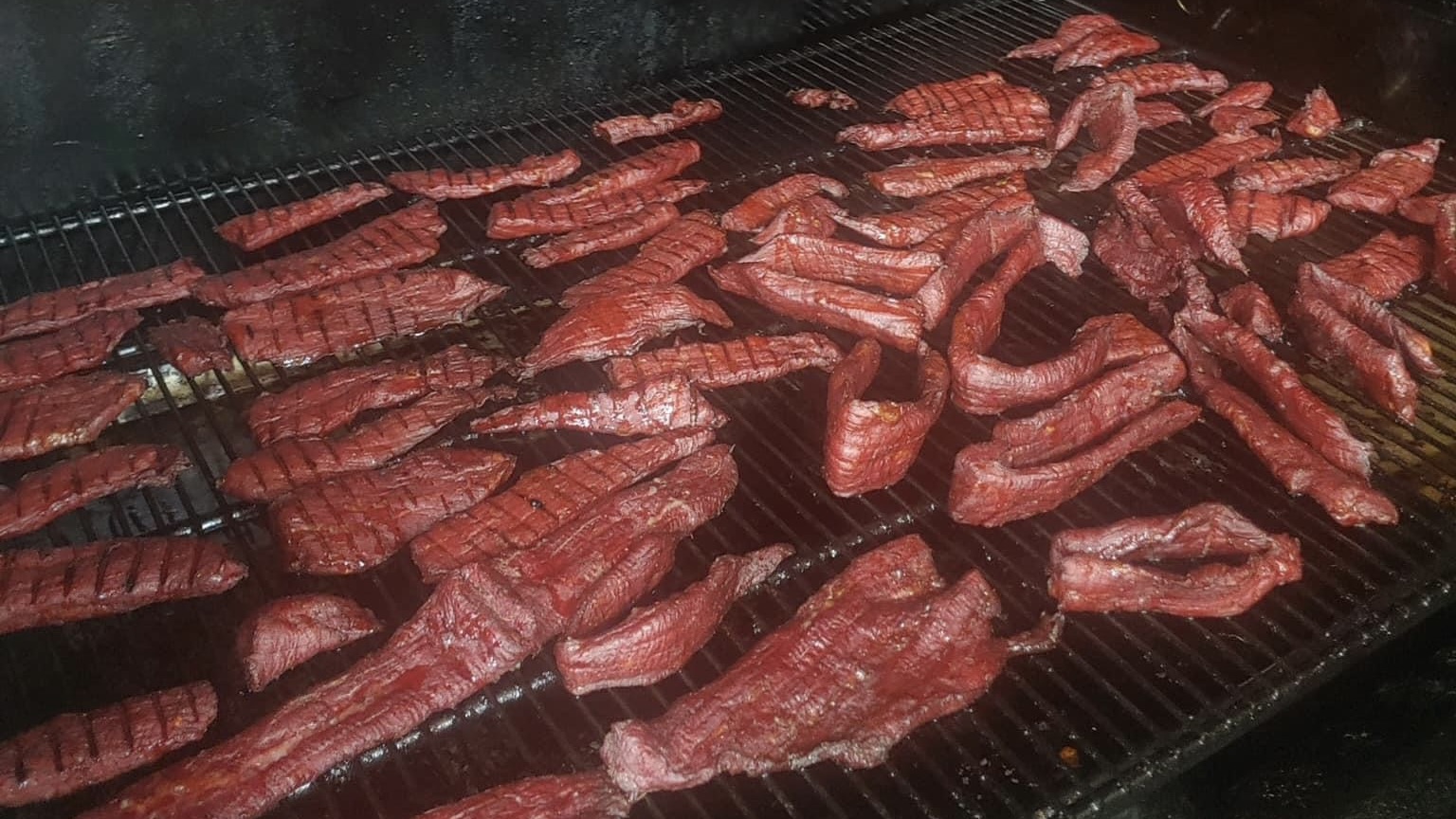 Picture of Jerky being smoked
