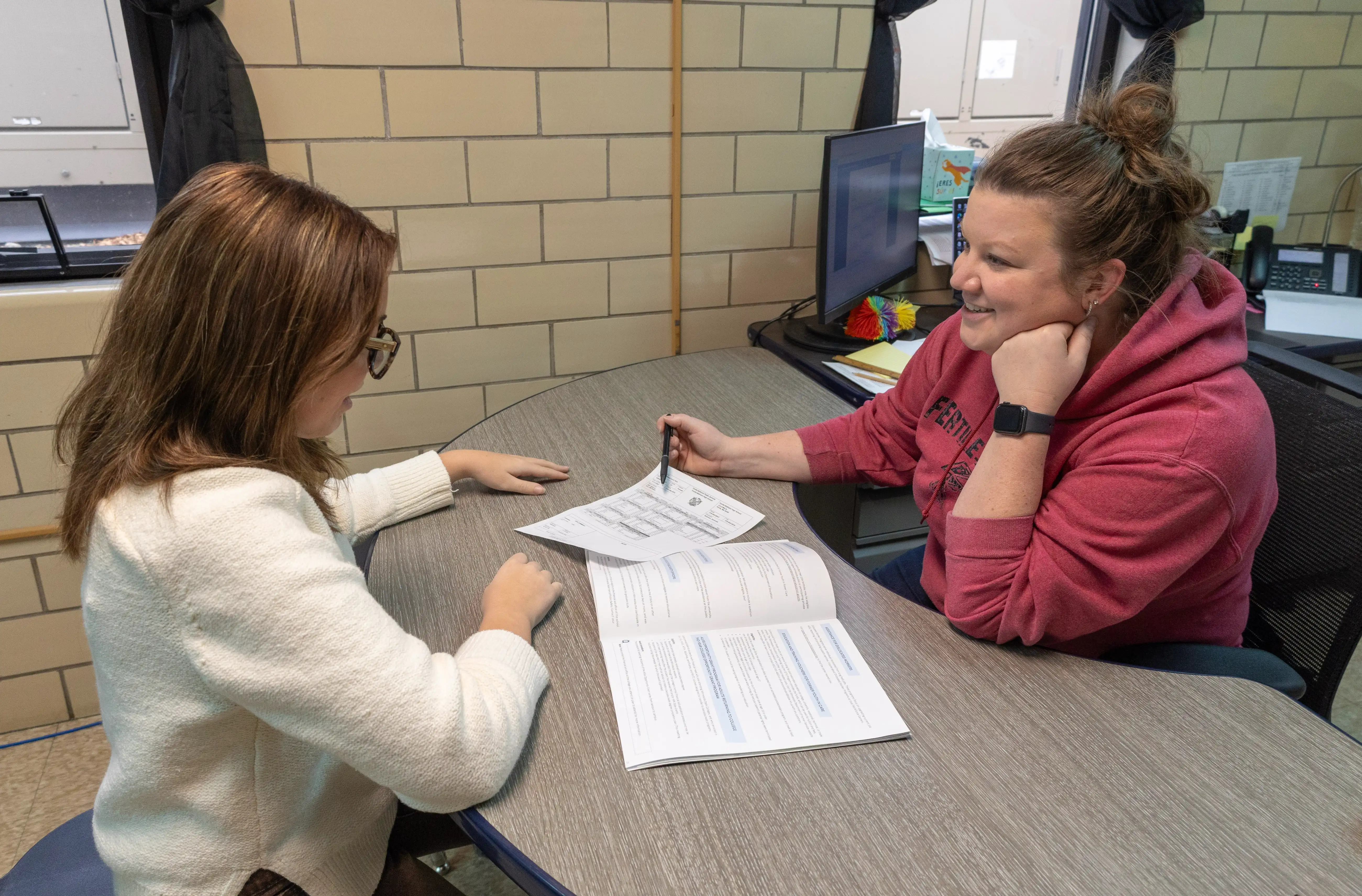 School Counselor helping student